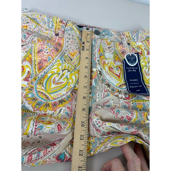 Charter Club Jean Shop Sz 10 (Actual 30x30) Classic Straight Paisley Pants NWT - Picture 4 of 11